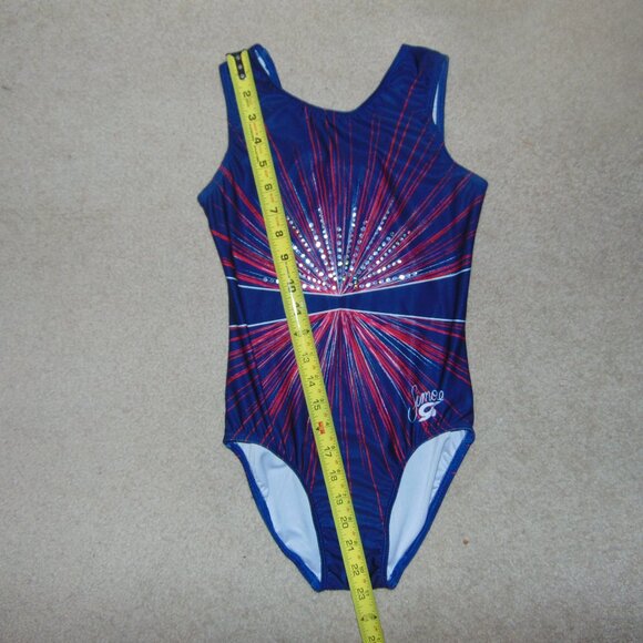 GK Simone Blue Red Sunburst Leotard NoTag - Picture 5 of 6